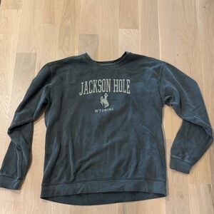 Jackson Hole Wyoming Men's Gray Sweater